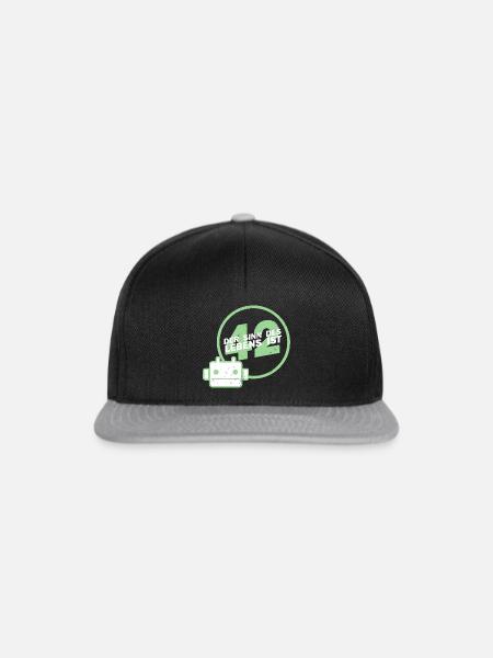 Intergalaktische Sinnsuche Anhalter - Snapback Cap - Schwarz/Grau