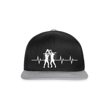 Heartbeat of a Volleyballer - Snapback Cap - Schwarz/Grau - Vorne