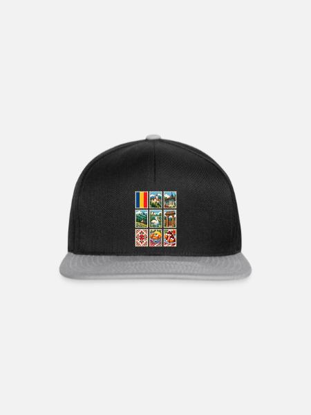 Rumänien Briefmarken - Snapback Cap - Schwarz/Grau
