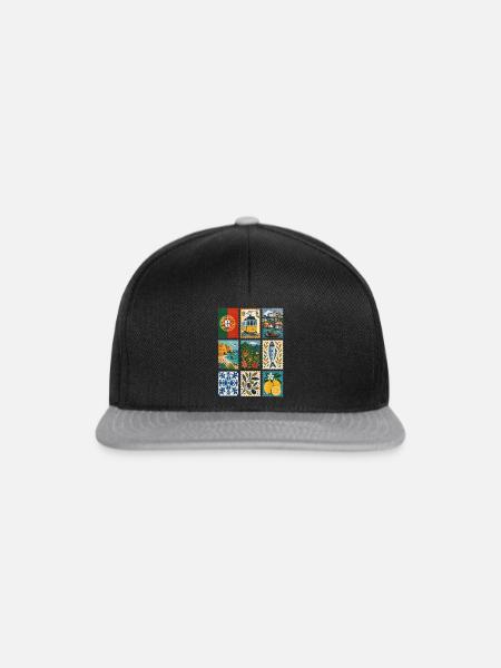 Portugal Briefmarken - Snapback Cap - Schwarz/Grau