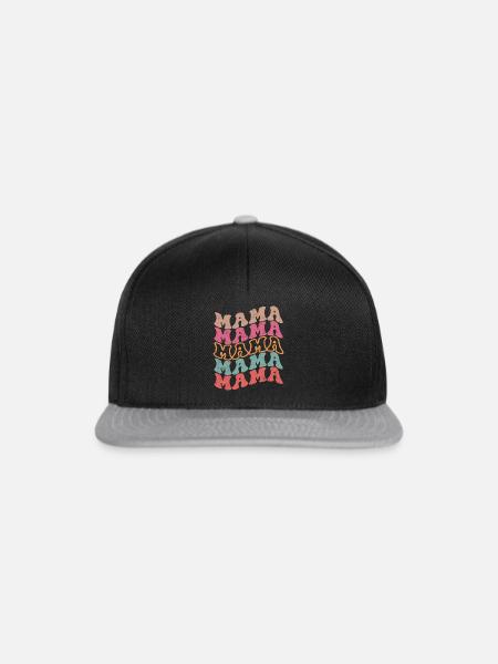 Wellige Regenbogen-Mama - Snapback Cap - Schwarz/Grau