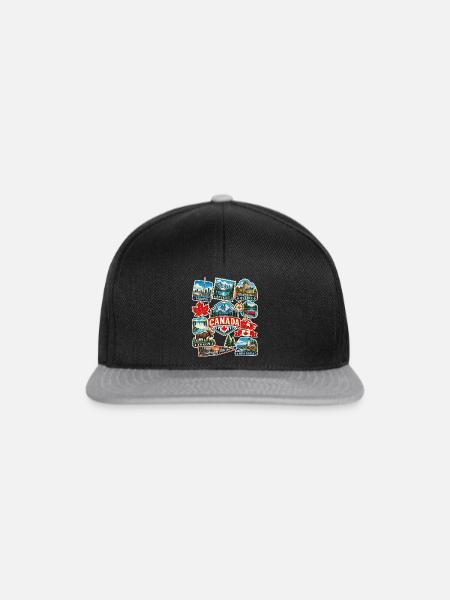 Kanada Reisesticker - Snapback Cap - Schwarz/Grau