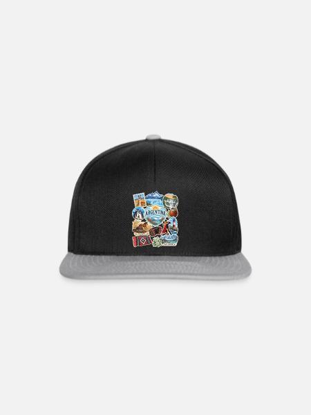 Argentinien Reisesticker - Snapback Cap - Schwarz/Grau