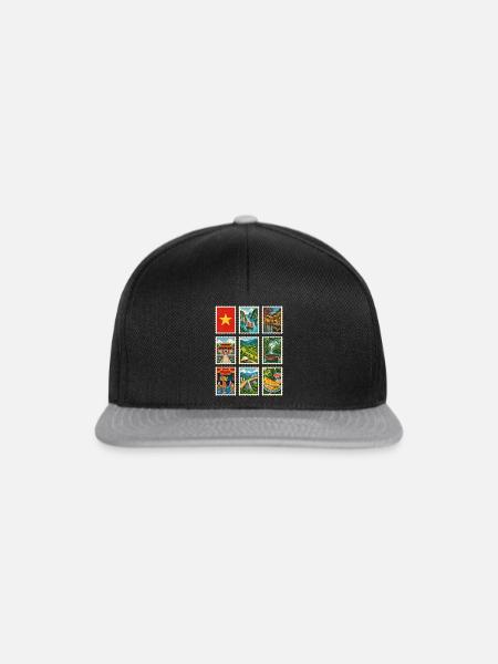 Vietnam Briefmarken - Snapback Cap - Schwarz/Grau