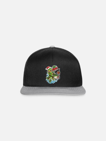 Weihnachtsangler-Alligator - Snapback Cap - Schwarz/Grau