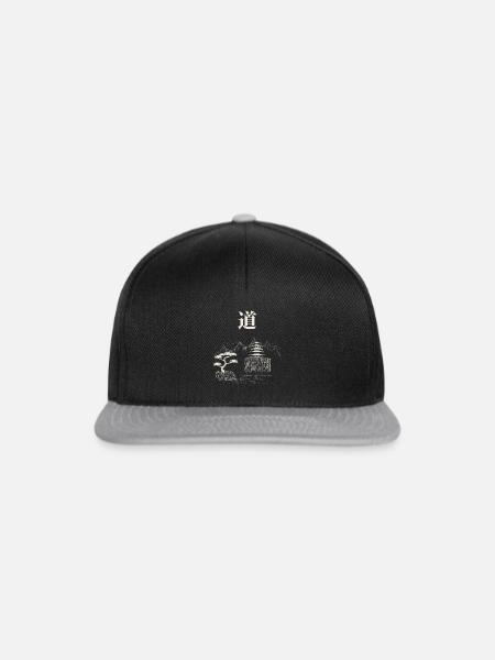 Zenpfad Pagoda Bergsee - Snapback Cap - Schwarz/Grau