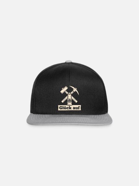 Glück auf Bergbau Erzgebirge - Snapback Cap - Schwarz/Grau