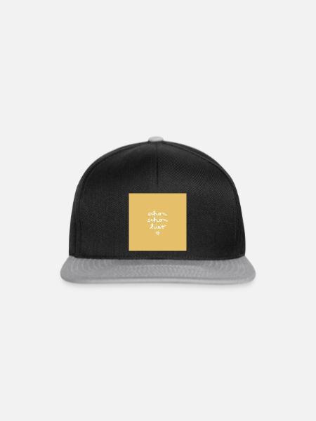 Schön hier - gelb - Snapback Cap - Schwarz/Grau