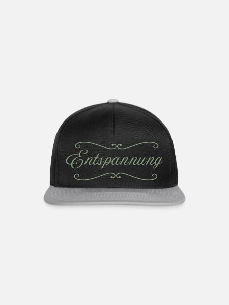 Entspannung - Ruhe - Gelassenheit - Snapback Cap - Schwarz/Grau
