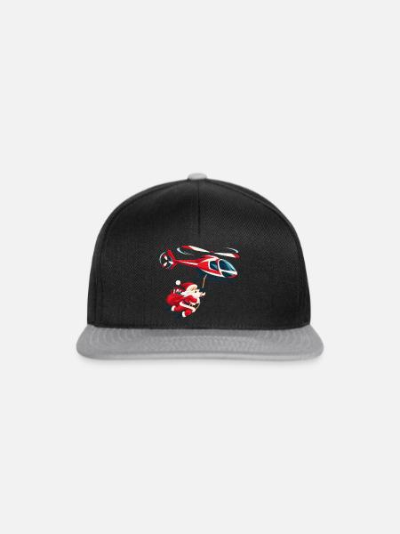Weihnachtsmann am Hubschrauber - Snapback Cap - Schwarz/Grau
