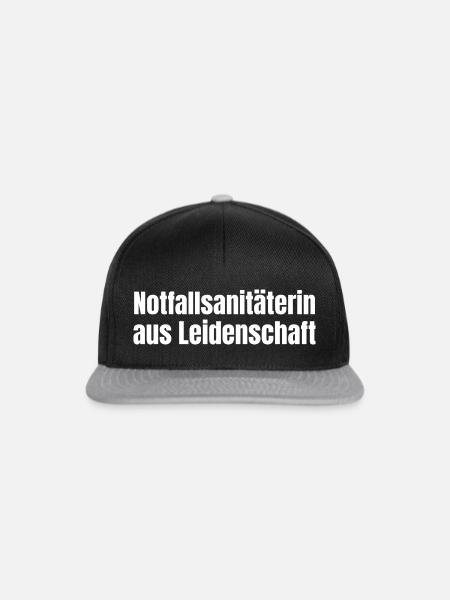 Notfallsanitäterin aus Leidenschaft Geschenk - Snapback Cap - Schwarz/Grau