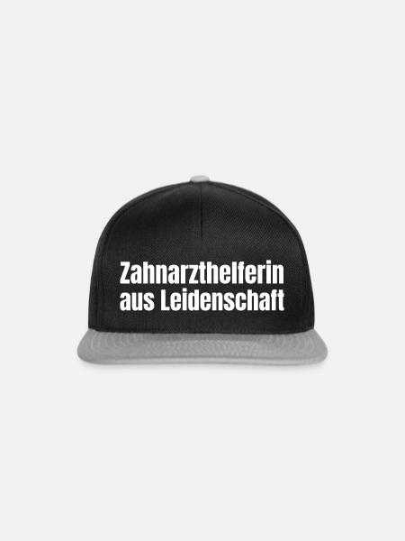 Zahnarzthelferin aus Leidenschaft ZFA Geschenk - Snapback Cap - Schwarz/Grau
