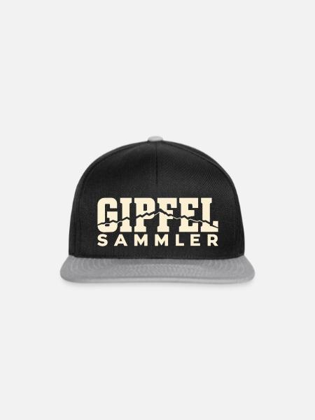 Gipfelsammler – Höhenprofil Retro - Snapback Cap - Schwarz/Grau