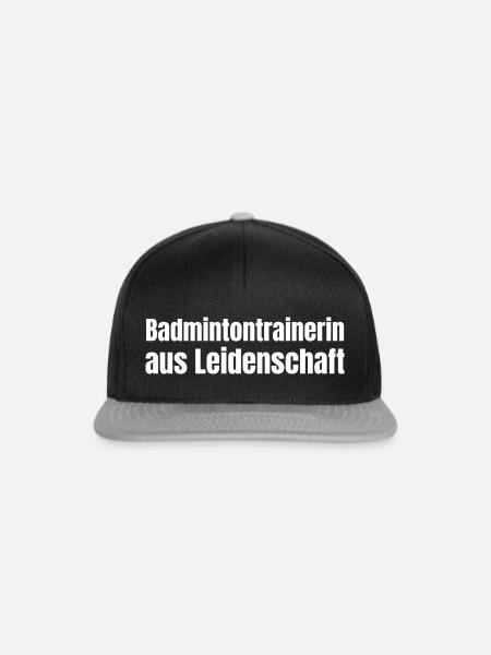 Badmintontrainerin aus Leidenschaft Geschenk - Snapback Cap - Schwarz/Grau