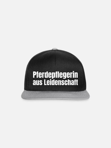 Pferdepflegerin aus Leidenschaft Pferde Geschenk - Snapback Cap - Schwarz/Grau