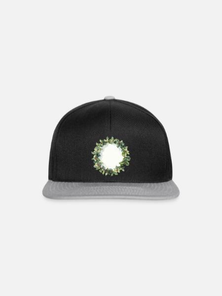 Wasserfarbener Christkranz - Snapback Cap - Schwarz/Grau