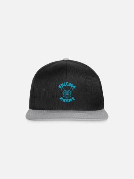 Bulldog Mama Grafik-Tee - Snapback Cap - Schwarz/Grau