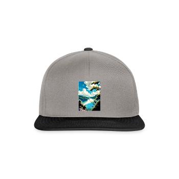 Donau Fluss Europa Vintage Reiseplakat Souvenir - Snapback Cap - Graphit/Schwarz - Vorne