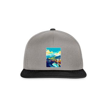 Grenoble France Affiche de voyage vintage Souvenir WPA - Casquette snapback - gris graphite/noir - Devant