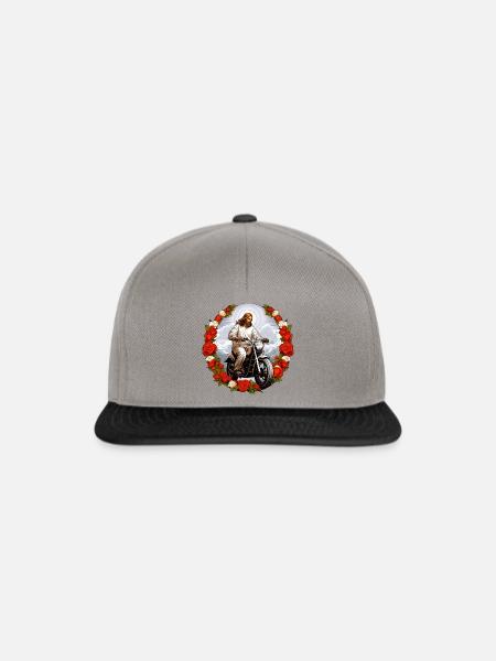 Motorrad Jesus - Snapback Cap - Graphit/Schwarz