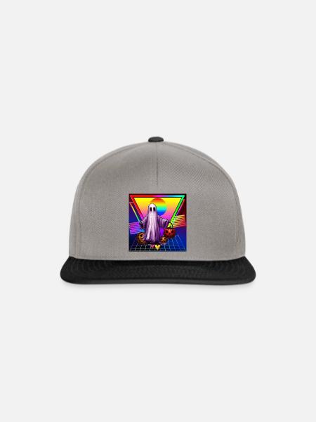 RETRO LUSTIGER GEISTKÜRBIS - Snapback Cap - Graphit/Schwarz