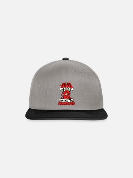 Teufel mit frechem Spruch - Snapback Cap - Graphit/Schwarz