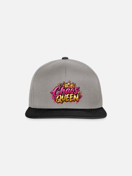 Chaos Königin Graffiti Krone - Snapback Cap - Graphit/Schwarz