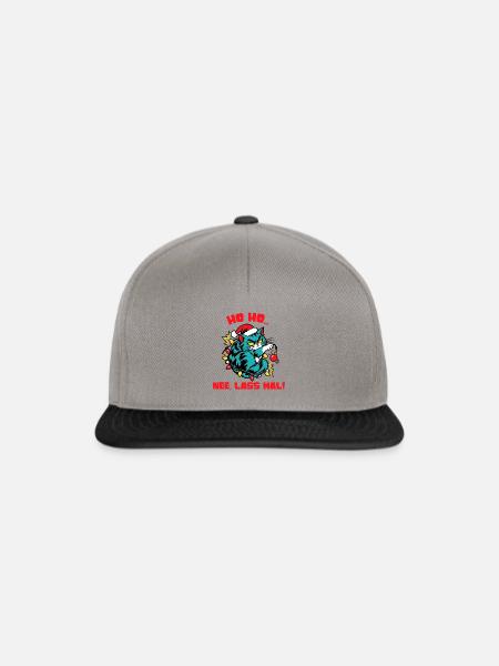 Santa-Katze mit Lichterkette - Snapback Cap - Graphit/Schwarz