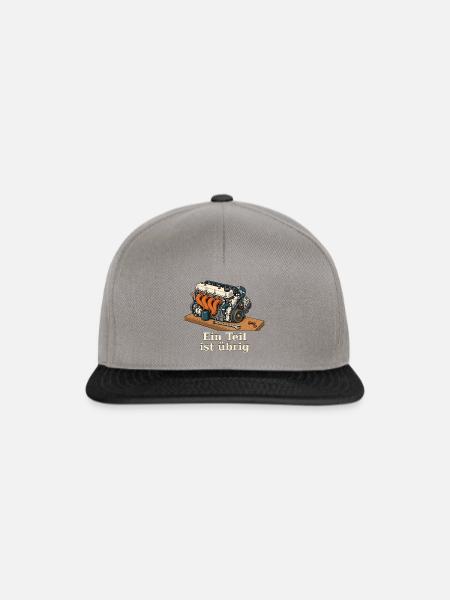 Ein Teil ist übrig – Schrauberhumor - Snapback Cap - Graphit/Schwarz