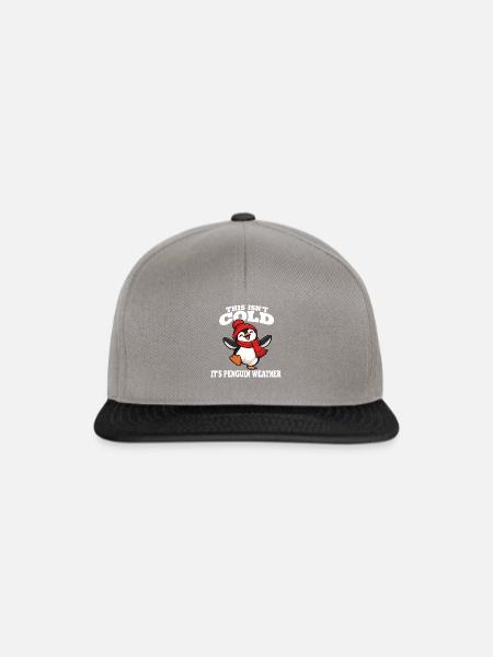 Pinguin Winter lustige Sprüche Cartoon - Snapback Cap - Graphit/Schwarz