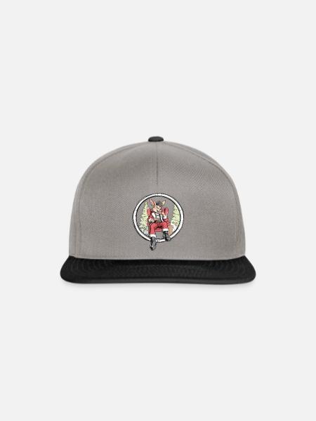 Häschen-Santa im Weihnachtskreis - Snapback Cap - Graphit/Schwarz