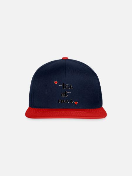 Du und ich, Liebe - Snapback Cap - Navy/Rot