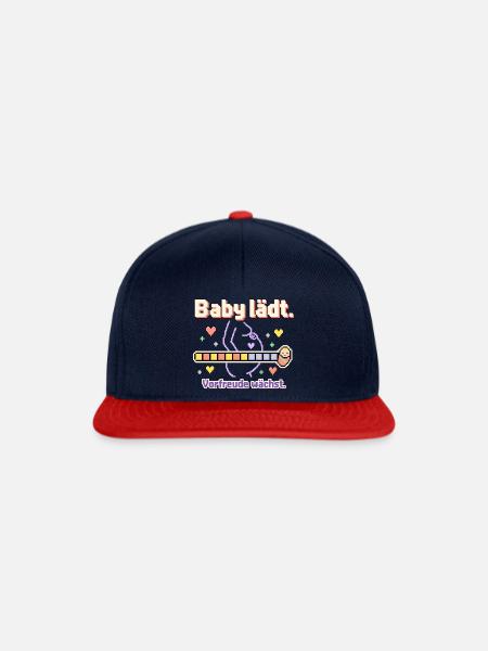 Baby Loading Schwangerschaft werdende Mama - Snapback Cap - Navy/Rot