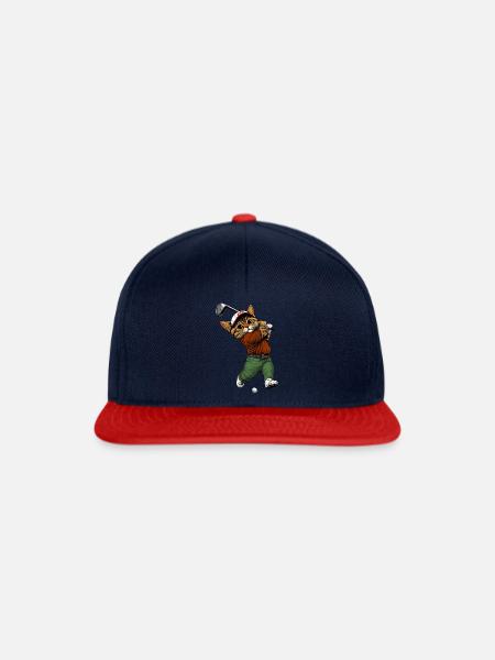 Golf Katzen - Snapback Cap - Navy/Rot