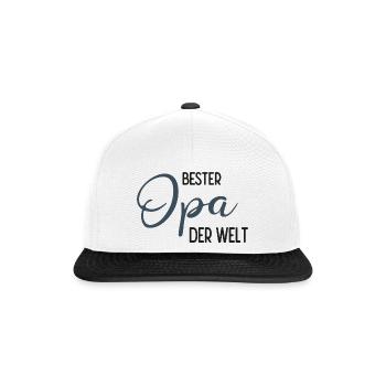 Bester Opa der Welt - Spruchdesign - Snapback Cap - Weiß/Schwarz - Vorne