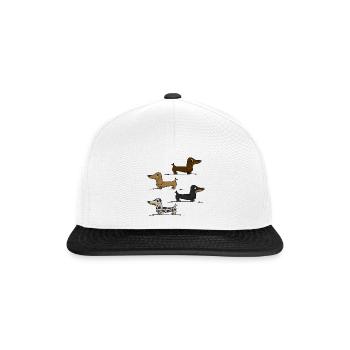 Dackeln - Snapback Cap - Weiß/Schwarz - Vorne