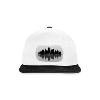 Wald - Forest Landschaft Natur Bäume - Snapback Cap - Weiß/Schwarz - Vorne
