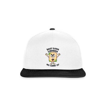 Brot kann schimmeln Was kannst Du Lustige Sprüche - Snapback Cap - Weiß/Schwarz - Vorne