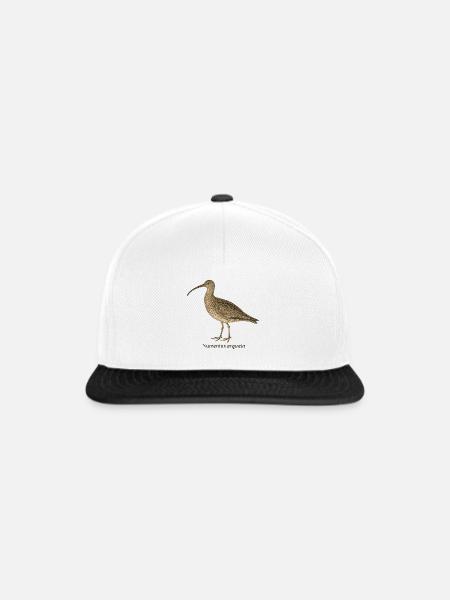 Brachvogel - Numenius arquata - Snapback Cap - Weiß/Schwarz