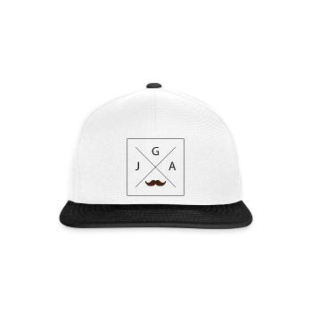 JGA - Schnurbart - Bräutigam - Snapback Cap - Weiß/Schwarz - Vorne