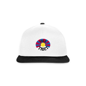 free tibet - Snapback Cap - Weiß/Schwarz - Vorne