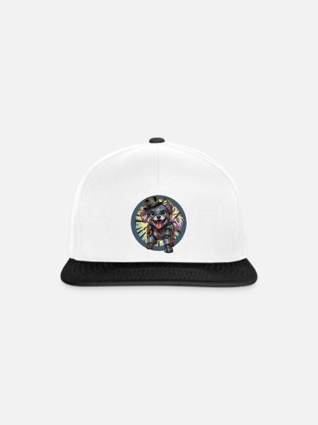 Mecha Hund Rostig und Verschmutzt - Snapback Cap - Weiß/Schwarz