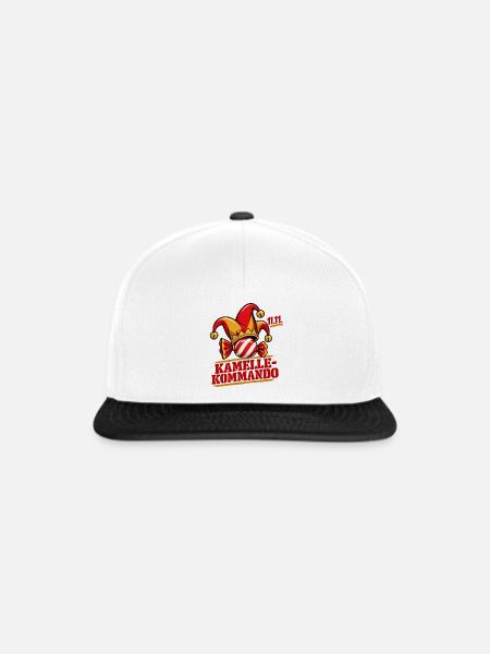 Kamelle-Kommando Karneval-T-Shirt - Snapback Cap - Weiß/Schwarz