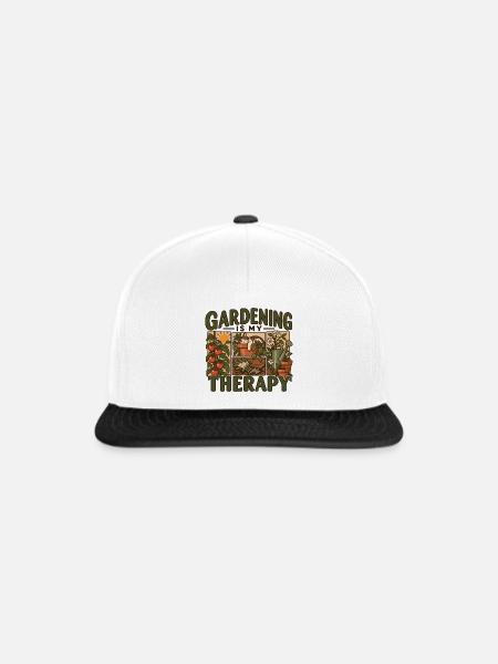 Gardening Is My Therapy - Snapback Cap - Weiß/Schwarz