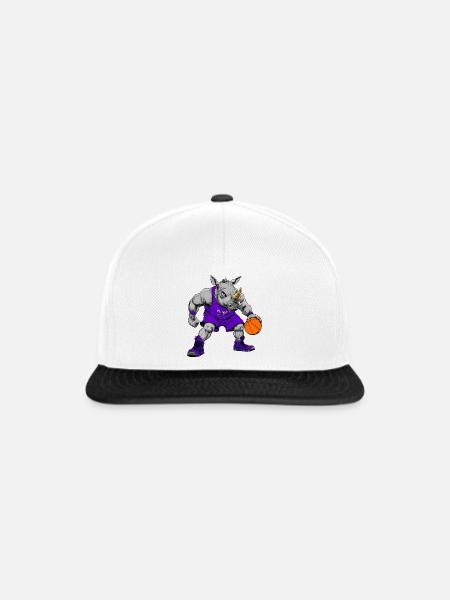 Basketball Nashorn Rhino - Snapback Cap - Weiß/Schwarz