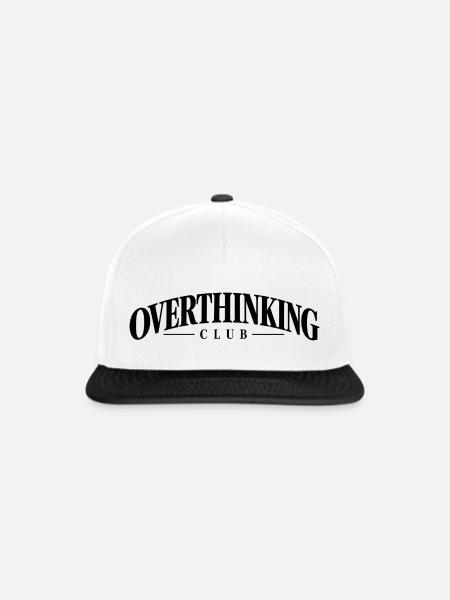 Overthinking Club – Minimalist Statement - Snapback Cap - Weiß/Schwarz