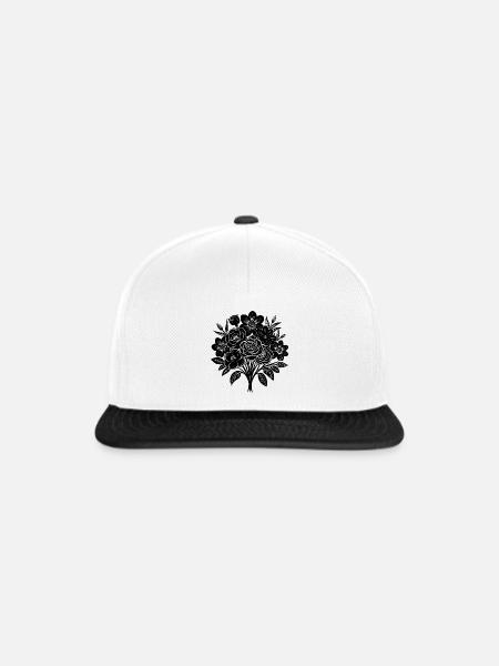 Blumenstrauß - Snapback Cap - Weiß/Schwarz