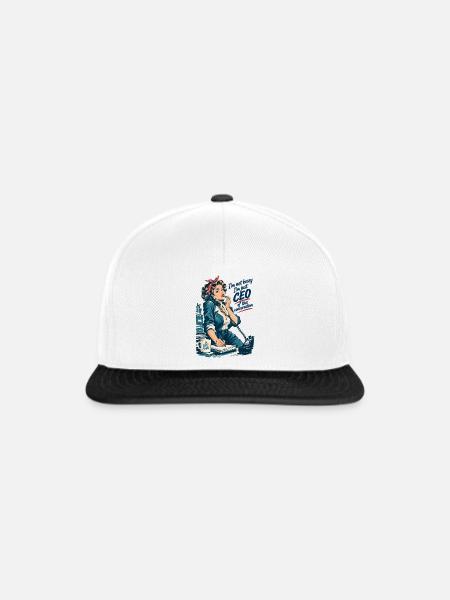 Retro Chefin: CEO of this conversation - Snapback Cap - Weiß/Schwarz