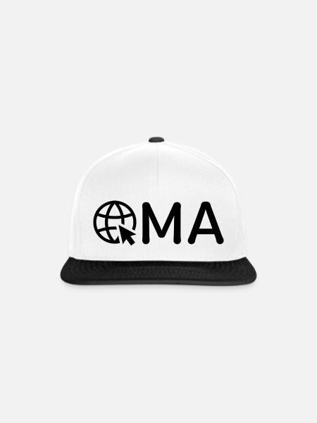 Oma mit Internet-Symbol – Schwarz - Snapback Cap - Weiß/Schwarz