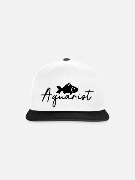 Aquarist Fisch - Snapback Cap - Weiß/Schwarz